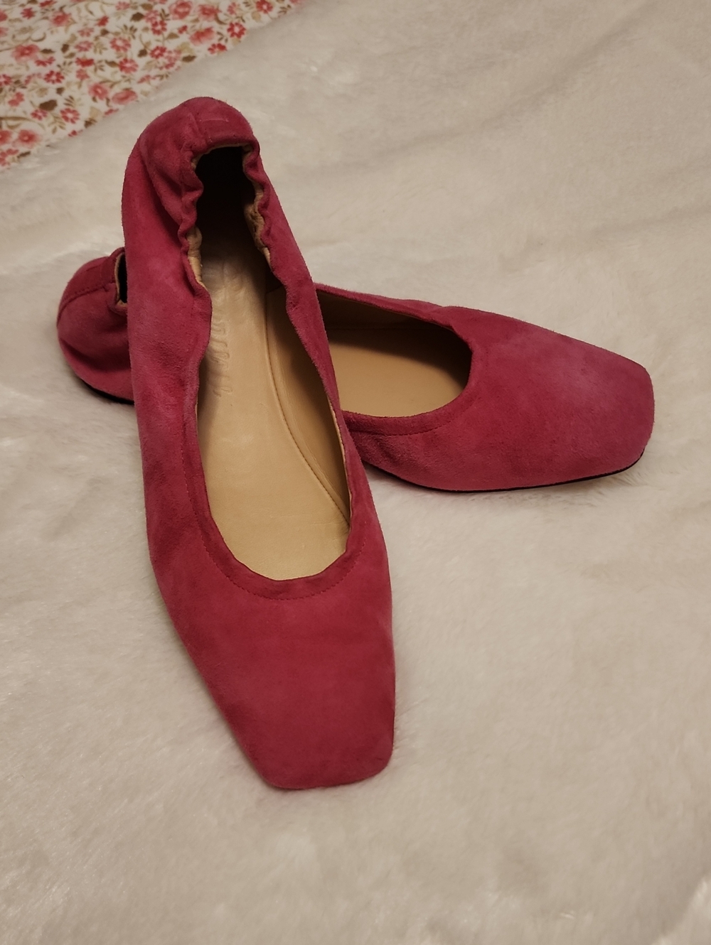 J. Crew Women's Suede Ballet Flats in Raspberry Sz 8